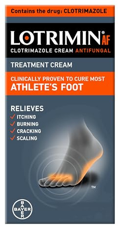 Lotrimin AF Cream for Athlete's Foot, Clotrimazole 1% Antifungal Treatment, Clinically Proven Effective Antifungal Treatment of Most AF, Jock Itch and Ringworm, Cream, .53 Ounce (15 Grams)