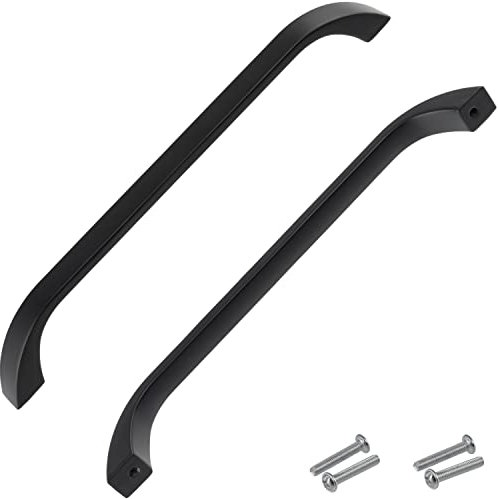 AERZETIX - C63894 - Juego de 2 tiradores para mueble distancia entre ejes 160mm - puerta armario alacena cajón decoración interior cocina salón montaje - en metal - acabado negro mate