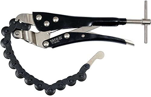 YATO Profi Auspuff Kettentrenner, 250 mm, 18-95 mm, für Stahl, Kupfer, PVC, Aluminium mit einer Stärke bis 2,5 mm, Kettenschneider Kettenrohrschneider Kettenrohrabschneider Auspuff Schneider