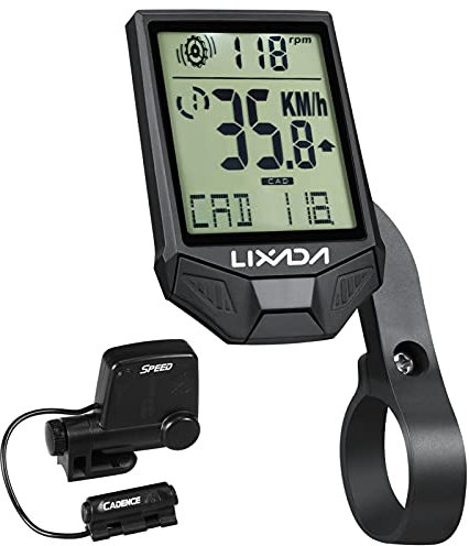 HUIOP Cycling Wireless Computer Bike Computer Cadence Multifunctional Rainproof Cycling Computer with Backlight LCD,Cycling Speedometer