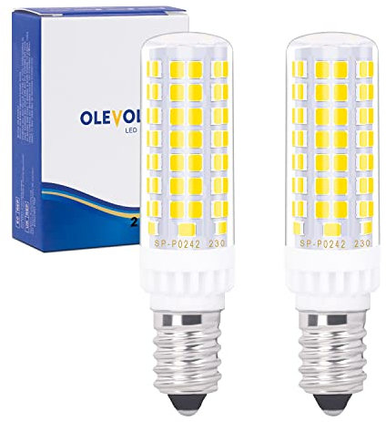 OLEVOLT 7W LED Ampoule E14 Dimmable Blanc Neutre 4000K, 770LM, Équivalent 70W Lampe Halogène, E14 LED Ampoule Petit Culot à Vis Pas de Scintillement E14 LED Lampe, 220-240V, Lot de 2