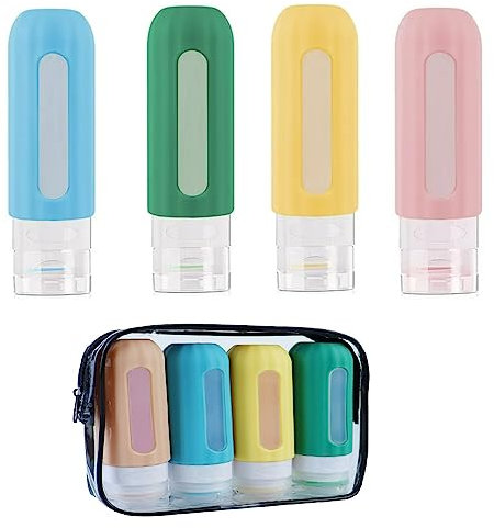 MYHJL Reiseflaschen für Toilettenartikel, Kosmetikbehälter, Reiseunterabfüllung, Shampoo, Duschgel, Flasche, Reisewaschbeutel, Lotion-Flasche, 4 Stück