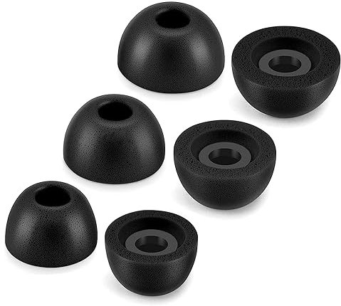 Memory Foam Ear Tip Replacements, Schwarz, 4,1-4,5 mm - Kompatibel mit Beats, JBL, Sony und den meisten True Wireless Earbuds (S, M, L).