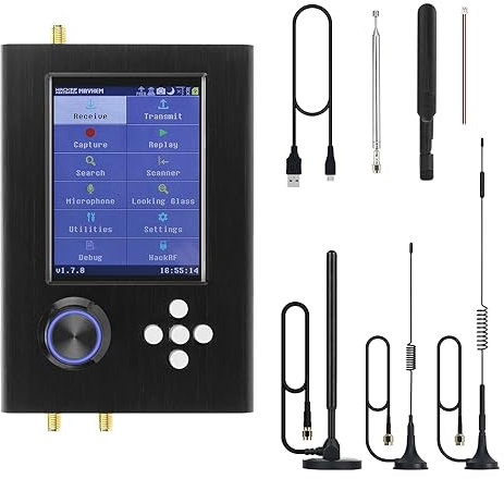 Hamgeek HackRF One R9 V2.0.2 und Portapack H2 einschließen 5 Antennen und Datenkabel 1MHz-6GHz SDR Radio Nicht montiert Schwarz