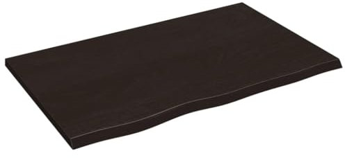 vidaXL Waschtischplatte, Multifunktional Arbeitsplatte mit Naturkante, Waschtischkonsole Tischplatte für Badezimmer, Holzplatte Platte, Dunkelbraun 80x50x2 cm Massivholz Behandelt