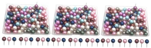 STOBOK 300stücke Bunte Karten-pushpins Mit Großen Köpfen Wiederverwendbare Stecknadeln Für Pinnwände Karten Und -projekte Gemischten Farben Tragbar Und Praktisch