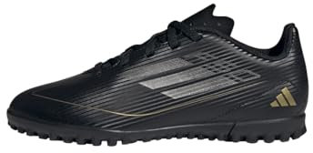 adidas F50 Club Football Boots Turf Fußballschuhe, Core Black/Iron Metallic/Gold, 36 2/3 EU