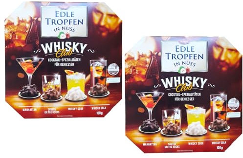 Trumpf Edle Tropfen In Nuss Alkoholpralinen Whisky Club Cocktail Spezialitäten Für Geniesser Vorteilspackung 2 x 100g