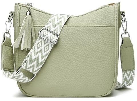 SOGYECS Crossbody Bag Damen Umhängetasche Damen Klein Handtasche Damen Leder PU Messenger Bag Damen Hellgrün