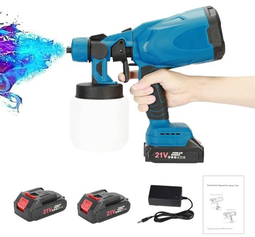 CUSROS 24V Cordless Paint Sprayer with 800ML Container, 600W Paint Sprayer Gun, Electric Handheld Spraypaint Gun Long-Spray Distance, 3 Spray Patterns for Indoor Walls, Ceilings, Furniture, Cars