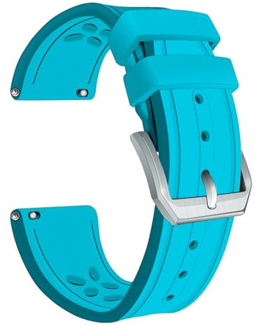 Korlexchi Uhrenarmband aus Fluorkautschuk für Herren Kompatibel Mit IWC Armband Für Big Pilot Uhren Bänder Für Portofino Armbänder Für Portugieser Für TOP GUN 20mm 21 22mm (21 mm, Himmelblau)