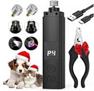 ETENTOUS Lima Uñas Perro Eléctrica, 4 Velocidades con Luz Led, Último Lima para Perros Profesional con 3 Conexiones(con Cortauñas), Lima de Uñas Electrico Perros Grandes, Medianos, Pequeños