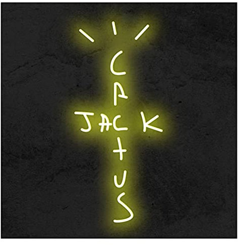 FLEAGE Letrero de neón Letreros de neón Personalizados de Cactus Jack, Letrero Luminoso de Pared Visual acrílico, decoración de neón (Altura Naranja 40 cm) (Altura Amarilla 60 cm)