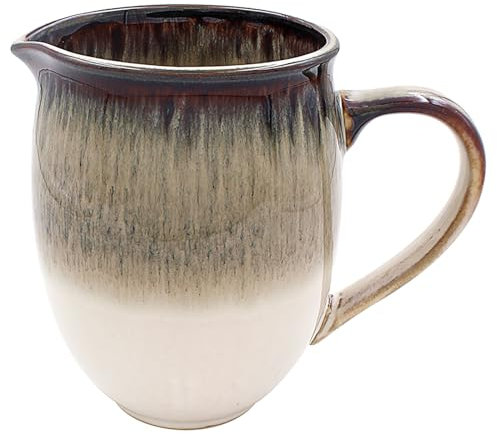 700 ml Reactive Glaze Ceramic Beige Milk Water Jug Tableware Home Kitchen Vintage