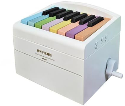 Desikixudy Spielbarer Klavier-Tischkalender für 2024, Timer-Kalender für 2024, 3D-Notizblock-Kalender, 52 WeltberüHmte Musiknoten Weiß