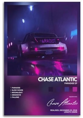 Szzmyo Poster Chase Atlantic Paradise EP, dekoratives Gemälde, moderne ästhetische Leinwandposter, Schlafzimmer, Kunst, Wohnzimmer, Dekoration, Poster, 30 x 45 cm, ungerahmter Stil