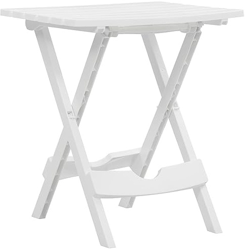 QZZCED Gartentisch Klappbar 45,5 x 38,5 x 50 cm Weiß, Outdoor Tisch Balkon Esstisch Patio Tisch Garten Lounge Tisch für Gärten, Terrassen, Balkone