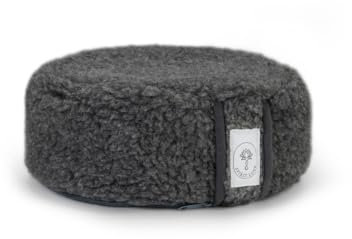 Meditationskissen aus Merino Schafwolle | Yogakissen mit Bio-Buchweizenfüllung- Anpassbare Füllung mit waschbarem Bezug | Sitzkissen Perfekt für bequemes Yoga | Mit Tragetasche | 35x13cm- Graphit