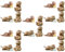 Vaguelly 20 Stück Mini Otter Figuren Für Kuchen Dekoration Und Terrarium Charmante Harz Otter Ornamente Für DIY Bastelarbeiten Und Garten Dekoration