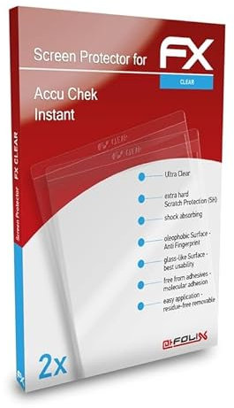 atFoliX Schutzfolie kompatibel mit Accu Chek Instant Folie, ultraklare FX Displayschutzfolie (2X)