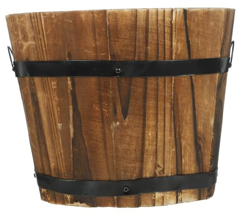 OFFSCH tonneau de Jardin Pot de Fleur Interieur Pot Fleur Interieur Grandes jardinières pour Plantes d' Succulent FR décor Vintage décor décor de Pot de Fleur en Bois