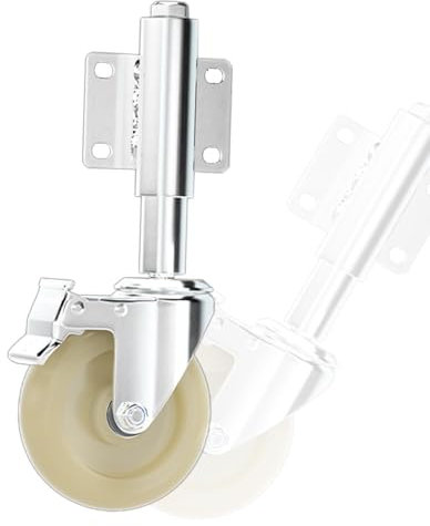 IMUNKT 3 4 5 In Fence Gate Wheels With Brake, Spring Loaded Adjustable Gate Wheel, Heavy Duty Nylon Casters For Metal Wooden Gate, Anti-Skid Silent(5in/123mm)