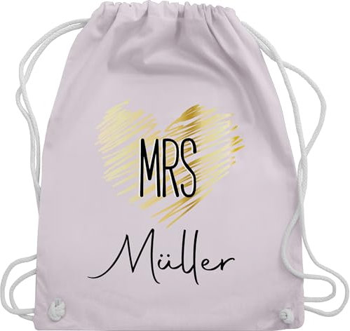 Turnbeutel Rucksack - Taschen - MRS | Hochzeitsgeschenke für die Braut | Geschenk zur Hochzeit | Hochzeit Geschenke für die Braut - Unisize - Pastell Rosa - hochzeits personalisierte tasche