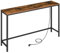 HOOBRO Konsolentisch mit Steckdosenleiste und USB-Anschlüssen, schmaler Konsolentisch mit Ladestation, Beistelltisch, für Foyers, Flure, Vintagebraun und Schwarz EBF301CXG01G1
