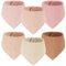 Yukkidds Lätzchen Baby Dreieckstuch 100% Baumwolle Musselin Halstuch für Neugeborene Junge und Mädchen Saugfähig und Verstellbare Halstücher Baby 6 Stück Rosa&Khaki