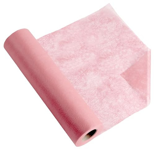 Longing Home Tischläufer, Tischband, 0.3 × 100M, Rosa, Einweg Vlies Stoffähnlich Tischdecke Rolle, Hochzeit, Geburtstag, Party, Dekoration