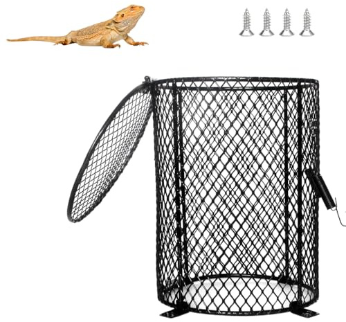 DONGKER Schutzkorb für Terrarien-Lampen, Verbrühungsschutz Lampenschutzkorb, Reptile Heater Mesh Cover für Eidechsen, Bartagamen, Schildkröten, Schlangen, Terrarien, 4.5x6.1