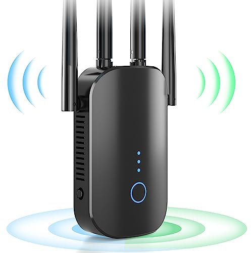 Répéteur WiFi 2025 Nouveau Repeteur WiFi Puissant 1200Mbps Amplificateur WiFi Puissant, Double Bande 5GHz & 2.4GHz WiFi Extender avec WPS, Booster WiFi Compatible avec Toutes Les Box Internets
