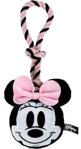 Offizielles und Robustes Hundespielzeug mit Seil von Minnie Maus, ideal für Beiß- und Ziehspiele, mit süßem und farbenfrohem Disney-Design