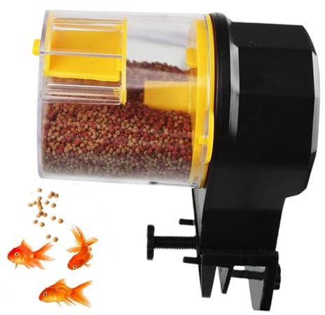 Automatic Fish Feeder 210 ＆ 100ML Fish Feeder Automatic Dispenser with Timer 2AA Battery Operated Food Vacation Auto for Tank, Aquariums, Pond