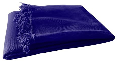 SONIT - Zanzariera Finestra 150x250 Blu - Zanzariera Porta Finestra con Gancetti e Anelli - Rete Antizanzare Per Finestre Facile Installazione con Frange