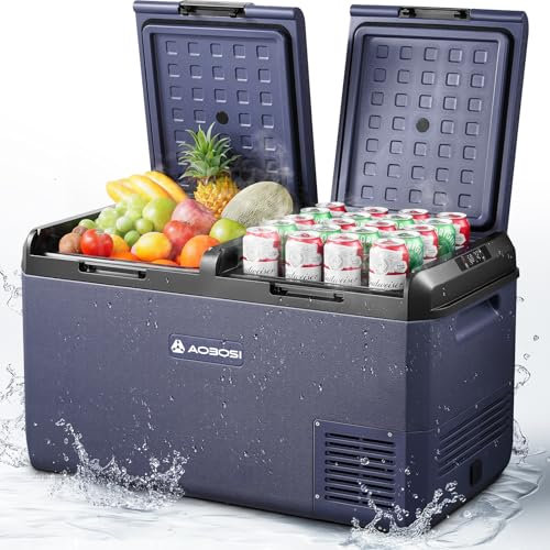 AAOBOSI Kompressor Kühlbox 75L: Dual Zone Kühlbox Kompressor mit APP-Steuerung, IPX4 Wasserdicht, 12V/230V, -20°C bis 20°C Kühlbox Elektrisch für Auto, LKW, Boot, Camping, Fischen & Outdoor
