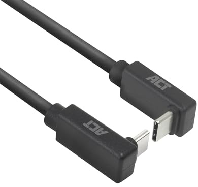 ACT USB C Winkel Kabel 2m, PD 60W, oben/unten nach oben/unten - AC7478 | Netzwerkkabel 3,6mm, LSZH, für Datenzentren
