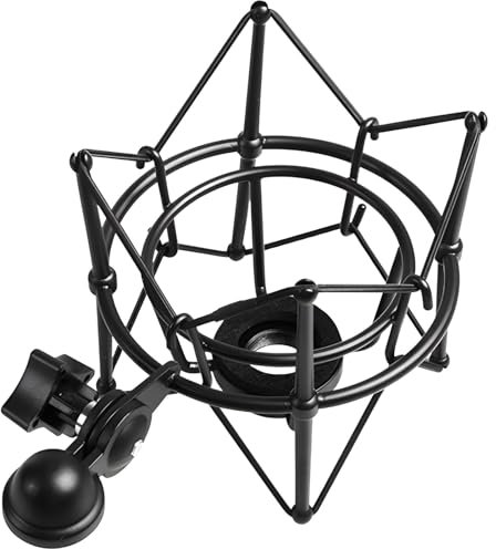Supporto per microfono professionale Spider Shock, resistente metallo antivibrazione, compatibile con Neumann U87 Lewitt 240, supporto microfono da studio con base da 46 mm, nero