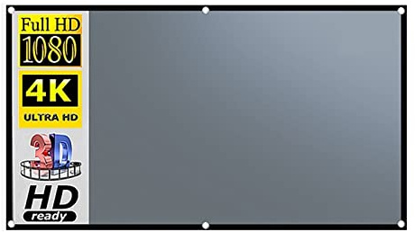 Pantalla del proyector 16:9 Metal Anti Light 84 100 120 130 Pulgadas Recubrimiento óptico gris Proyección portátil de lona reflectante,Un Festín Visual Increíble(133 inch)