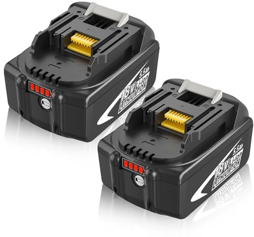 2X 18V 5.5ah Ersatzakku für Maki-TA Akku 18V für BL1845B BL1850B BL1845 BL1860 BL1840B BL1830B BL1840 BL1830 LXT-400 Schnurlose Elektrowerkzeuge Goodexo (schwarz)