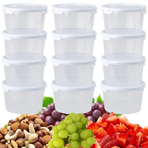 STORM TRADING GROUP Round 300ml Stackable Plastic Food Container Boxes | With Lids BPA Free Strong Reusable, Leakproof, Dishwasher & Microwave Safe Meal Prep Box