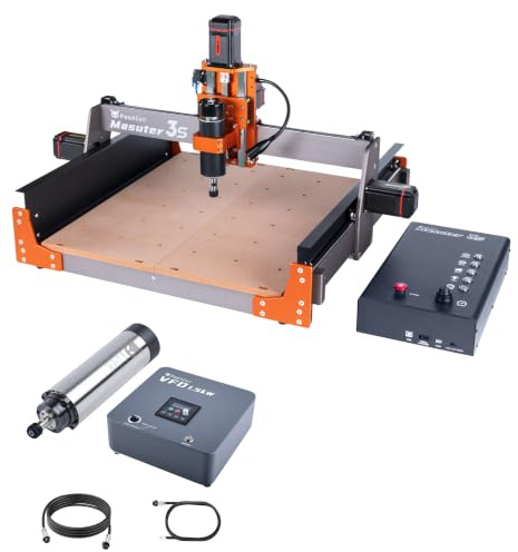 FoxAlien Masuter 3S Desktop CNC Router Machine and 1.5kW VFD Spindle Upgrade Kit for Wood Metal Cutting