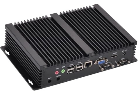 ANDAQI Fanless Industrial PC, Mini Computer, Celeron 2955U 2957U, Windows 11 or Linux Ubuntu, IM03, AC WiFi, BT, VGA, HDMI, LAN, 2 x COM RS232, 6 x USB2.0, 0 RAM, 0 Storage, Barebone No System