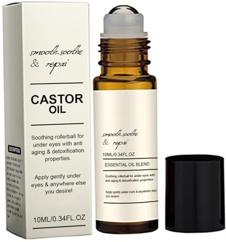 Rizinusöl-Roller, Weihrauch-Rizinusöl-Rollerball, Anti-Aging-Hautfleckenentferner, beruhigende Produkte zur Angstlinderung, Selbstpflege, für Frauen, 10-ml-Rollerball für die Augenpartie