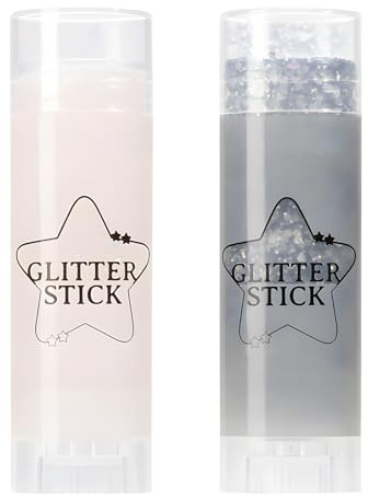 Purpurina Cara, 2 Palitos de Lentejuelas Para el Cuerpo, Palitos de Brillantina Holográfica Para Glitter Maquillaje Festivales Cuerpo, Cabello, Ojos y Labios.