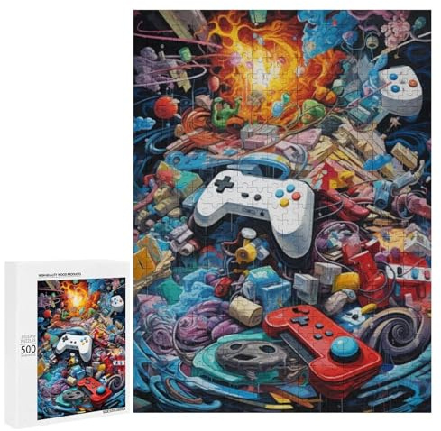Puzzle 500 Teile für Jugendliche, Videospiel, Controller in Chaos, Puzzle für Erwachsene, Denkspiel, Analyse und Logik, ideal als Geschenk, 500 Teile