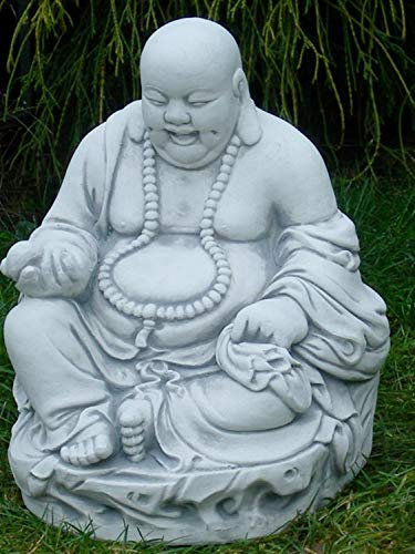 Figur Lachender Buddha H 30 cm Deko Skulptur aus Beton