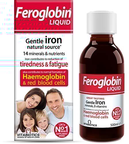 Feroglobin Gentle Iron and Nutrient Liquid, Reduce Tiredness & Fatigue Maintain Health, 500 ml