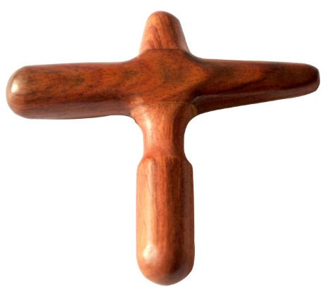 Asiatisches Wellness.Massagekreuz aus Holz einteilige Massagehilfe, Massagegerät