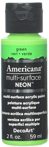 DecoArt Americana Multi Surface - Pintura para botella de neón (acrílico, verde, 3 x 3 x 7 cm)